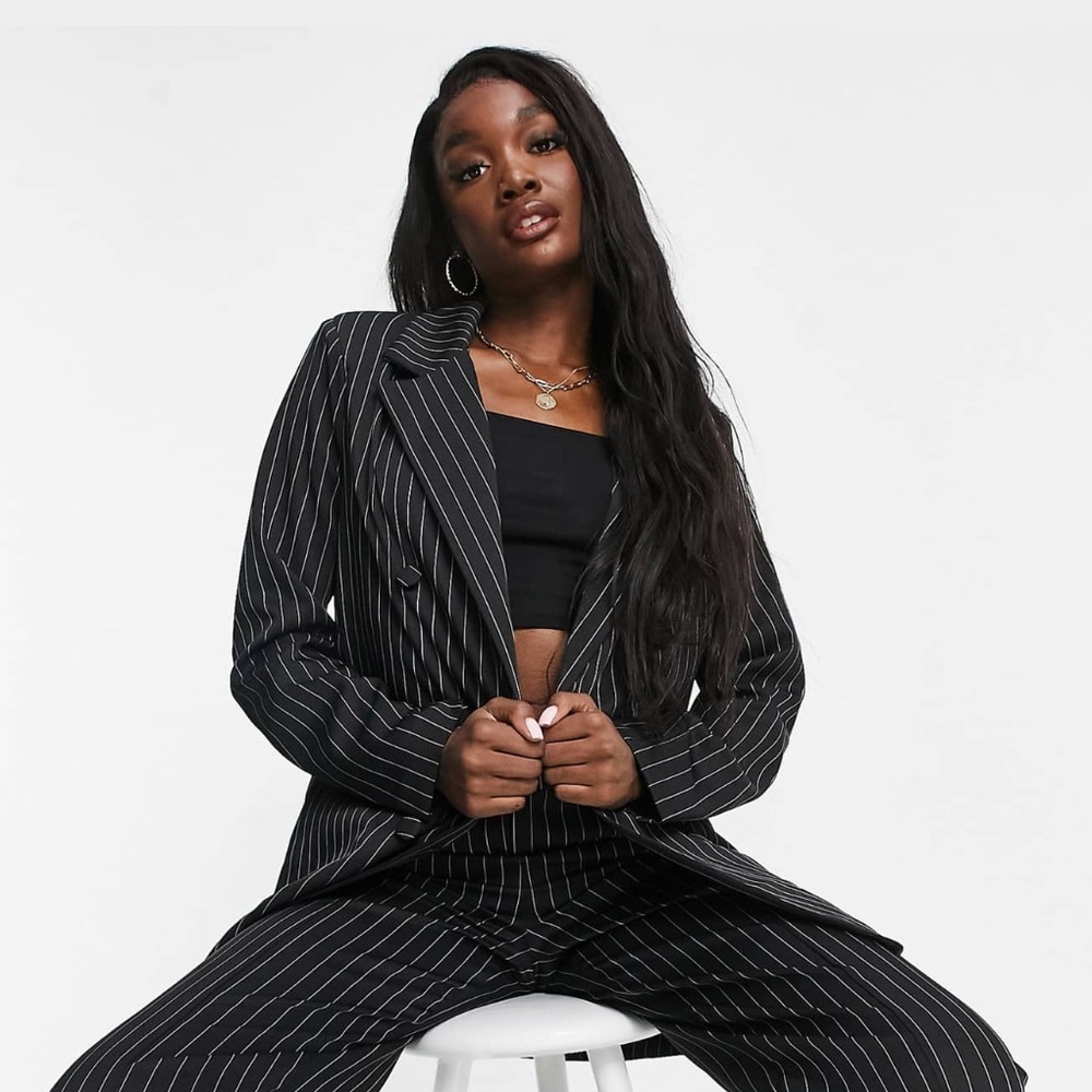 Black Pinstripe Blazer